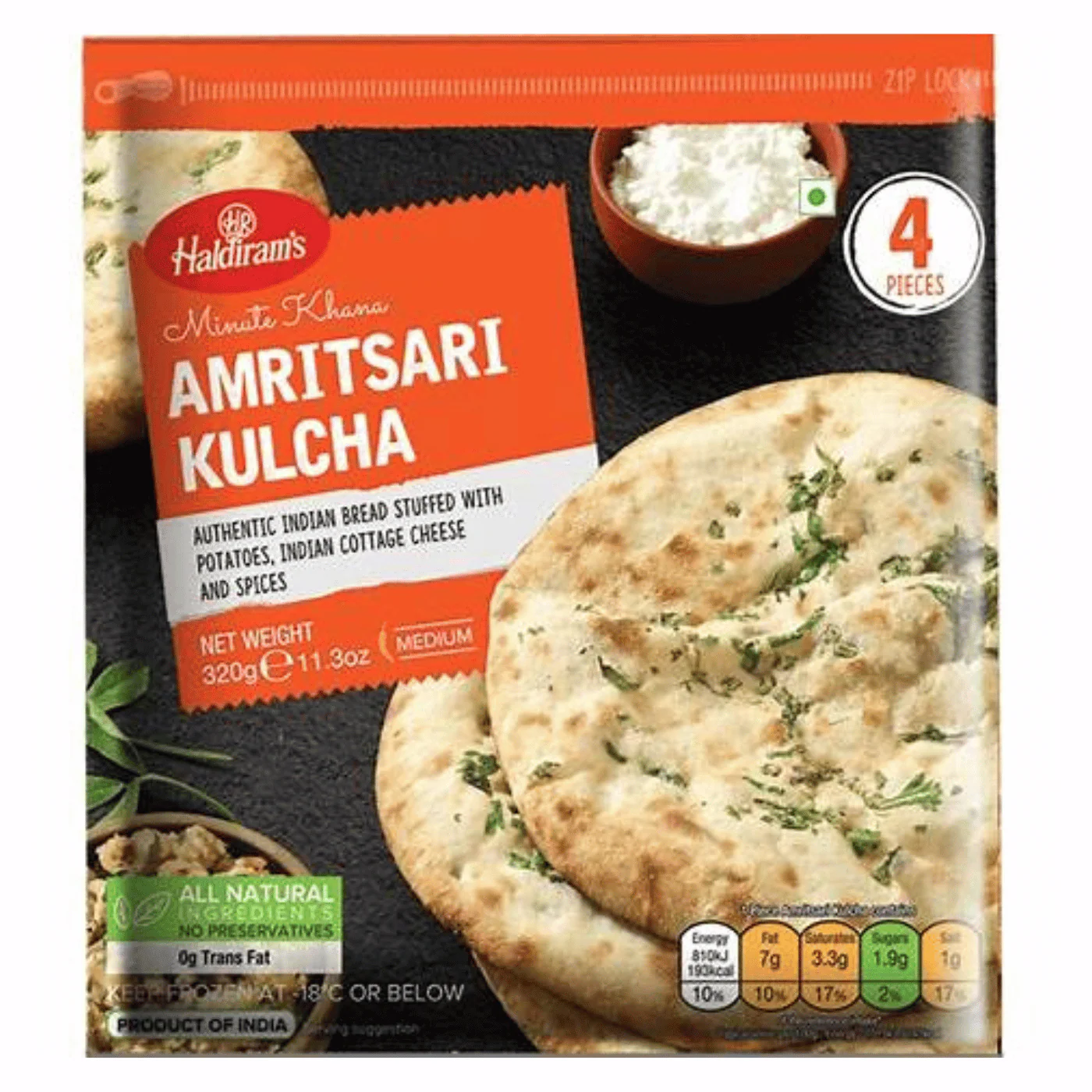 34 Haldiram - Amritsari Kulcha 4pc - Image 1